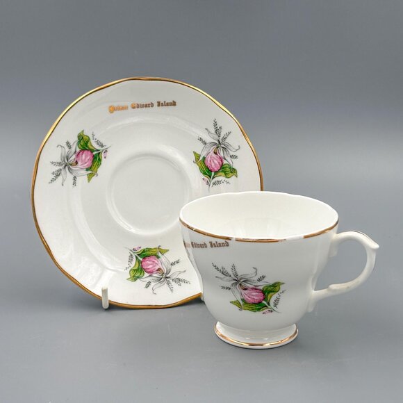 Vintage Prince Edward Island Green Gables Lady Slipper Teacup And Saucer Set - Picture 1 of 6